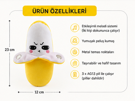Melodi Muzum – Dokunmatik Müzikli Peluş Muz Oyuncağı